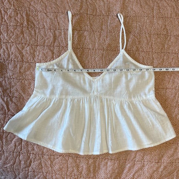 Textured Cotton Peplum Tank Top - Picture 8 of 10